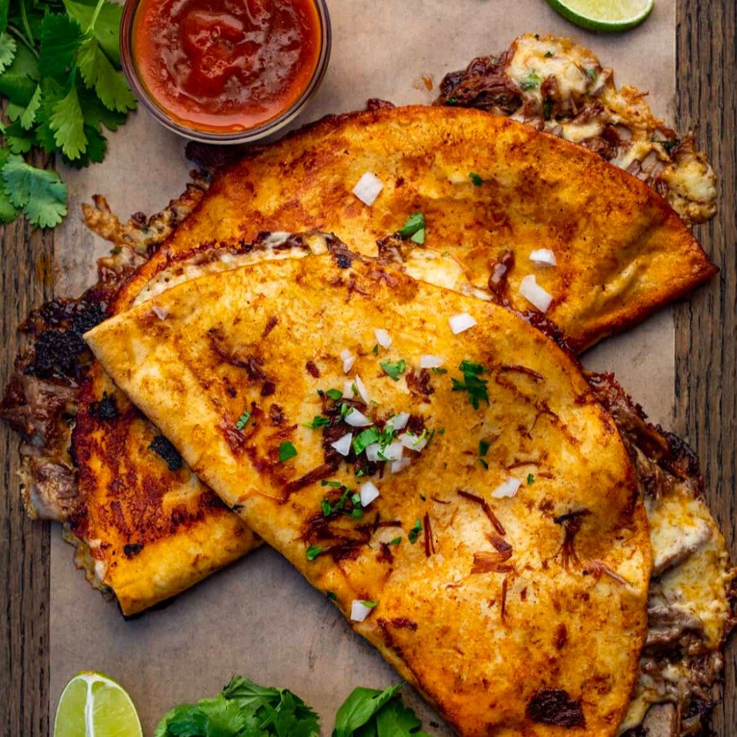 Beef Birria Quesadillas.