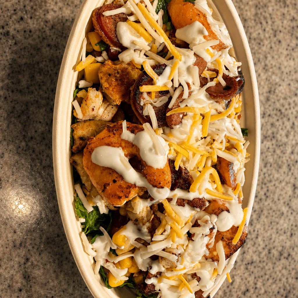 Grilled Shrimp Fajita Bowl.