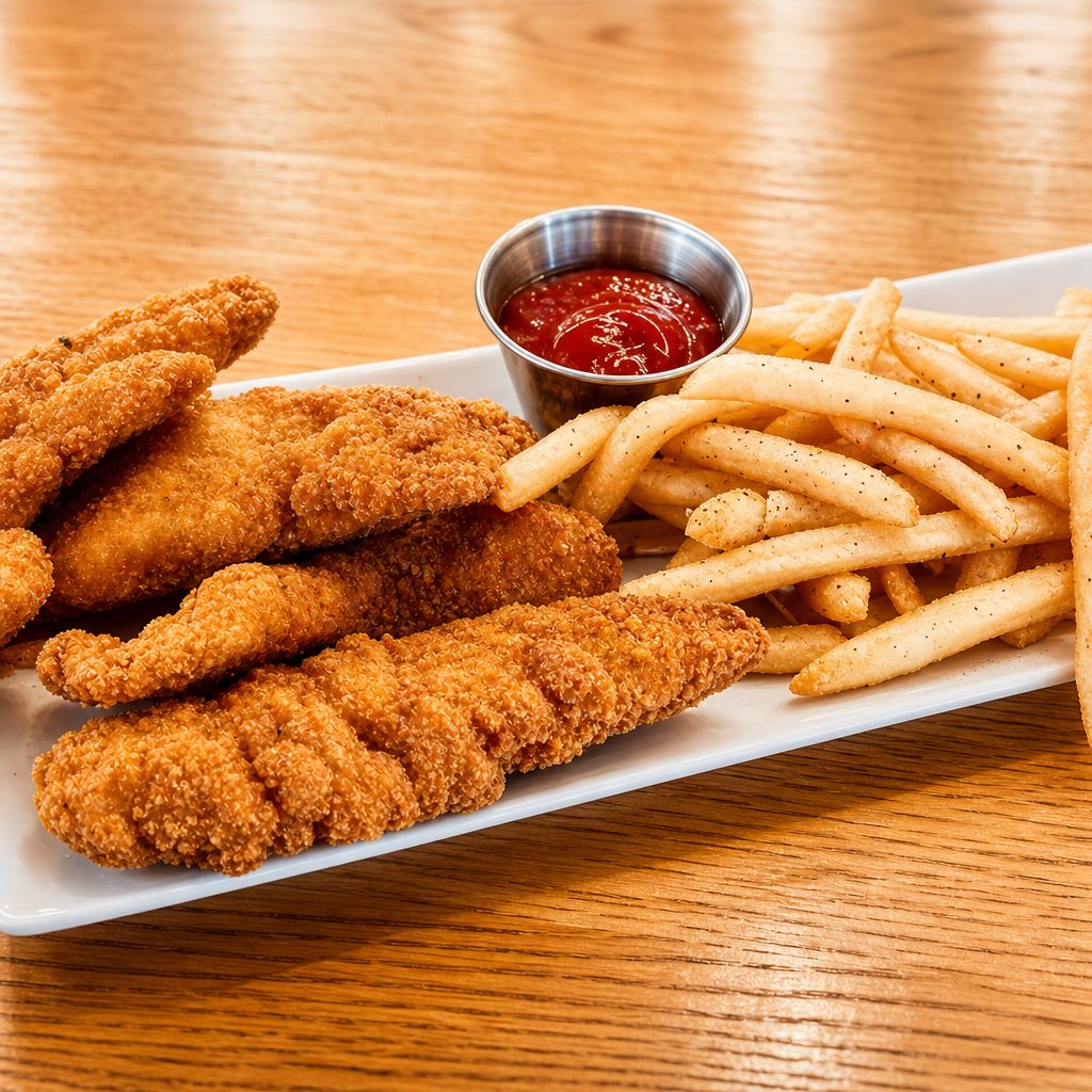 Chicken Fingers with French Fries.