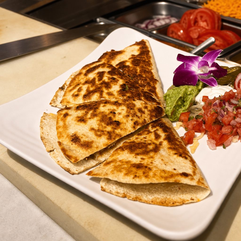 Sriracha Mayo Chicken Quesadilla.
