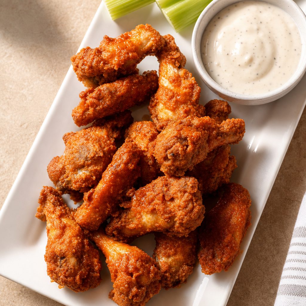 Waffle Fries 8 Wings.