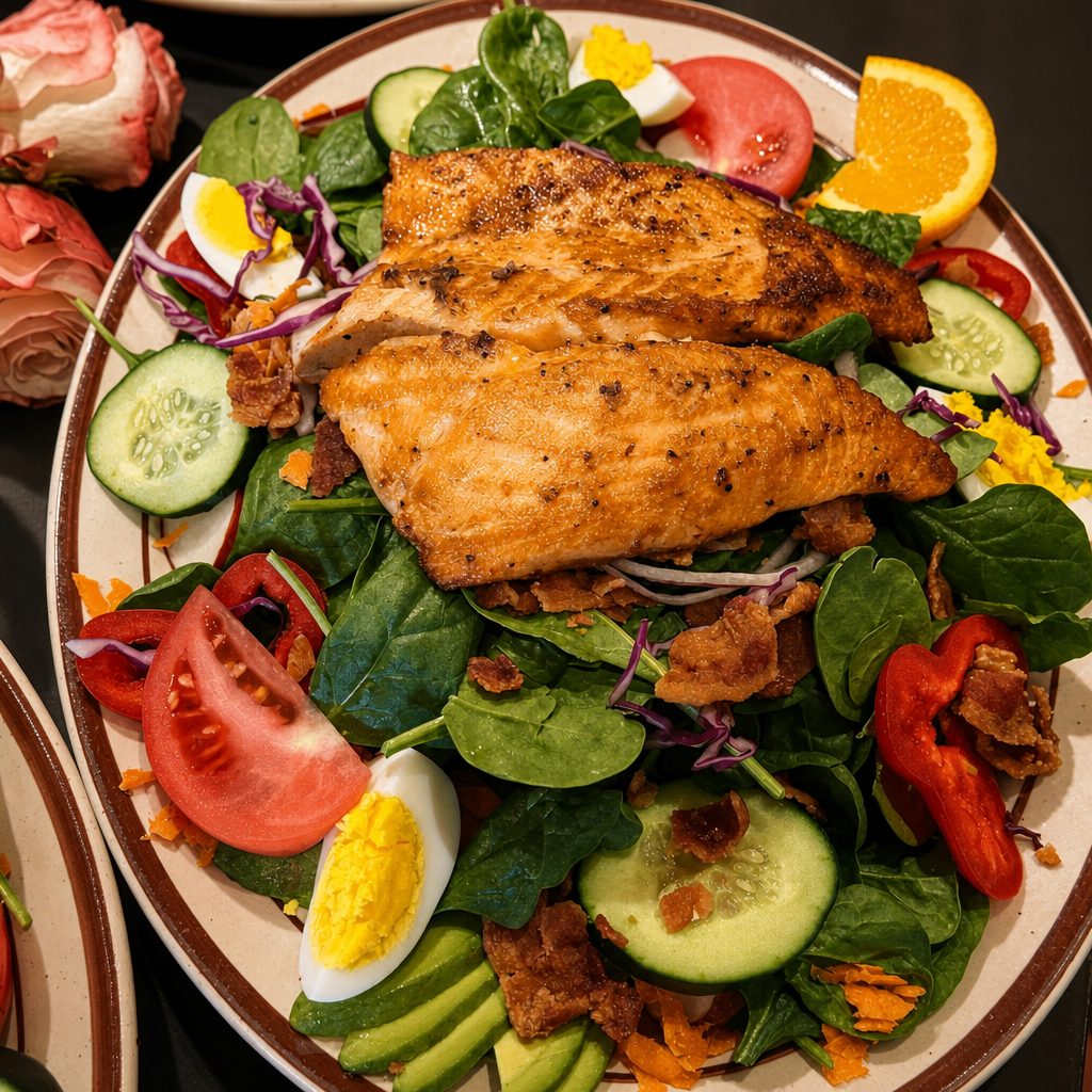 Spinach Salmon Salad.