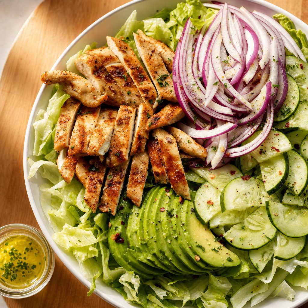 Grilled Chicken Avocado Salad.